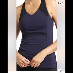 NWOT Athleta Ace Racer Tank Medium Dress Blue/Black